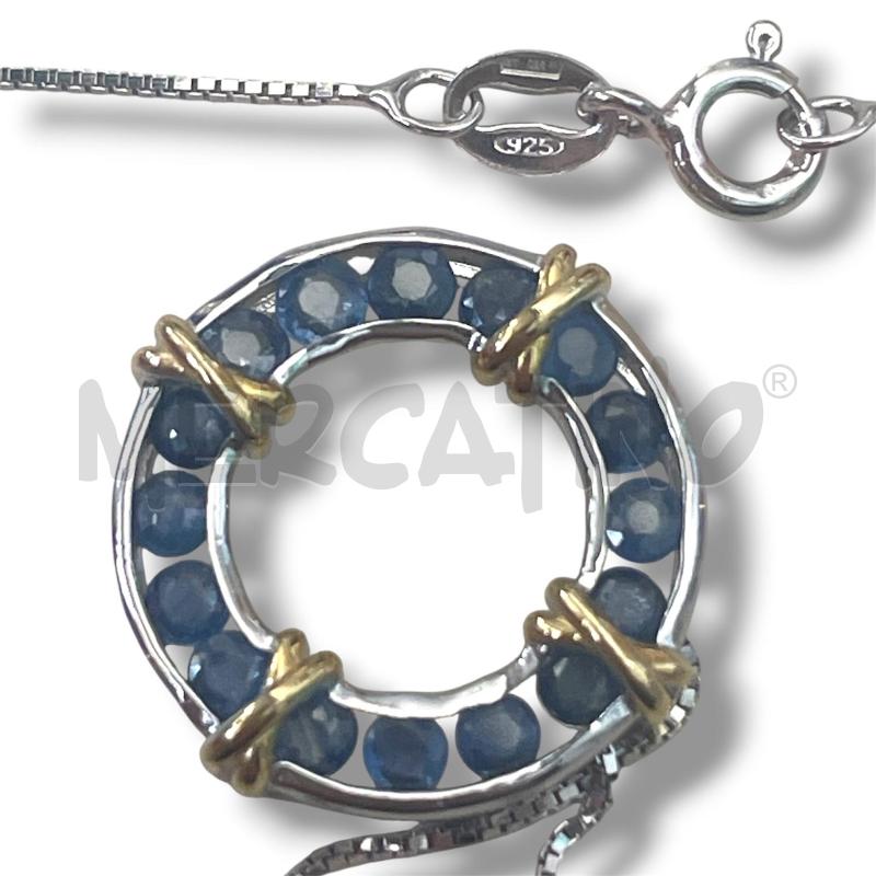 COLLANA JADE JEWELS ARG 925 CERCHIO PIETRE AZZURRE | Mercatino dell'Usato Rivoli 3