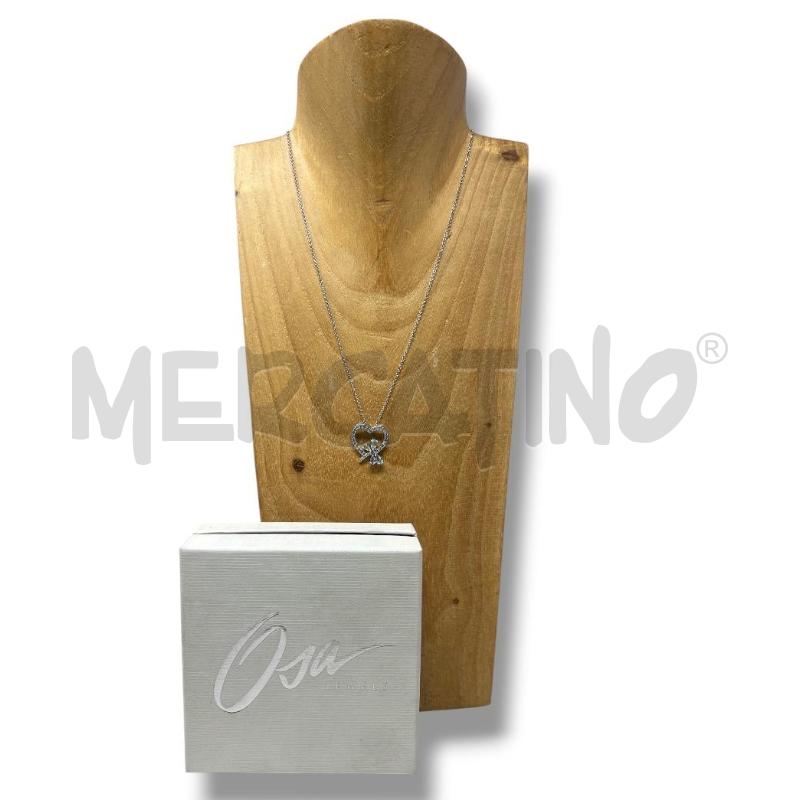 COLLANA OSA ARG 925 CUORE STRASS FARFALLA AZZURRA | Mercatino dell'Usato Rivoli 1
