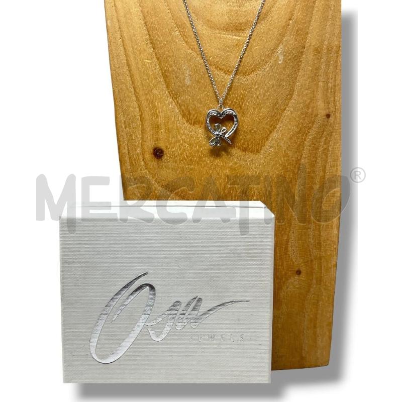 COLLANA OSA ARG 925 CUORE STRASS FARFALLA AZZURRA | Mercatino dell'Usato Rivoli 2