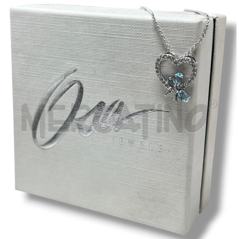 COLLANA OSA ARG 925 CUORE STRASS FARFALLA AZZURRA | Mercatino dell'Usato Rivoli 3
