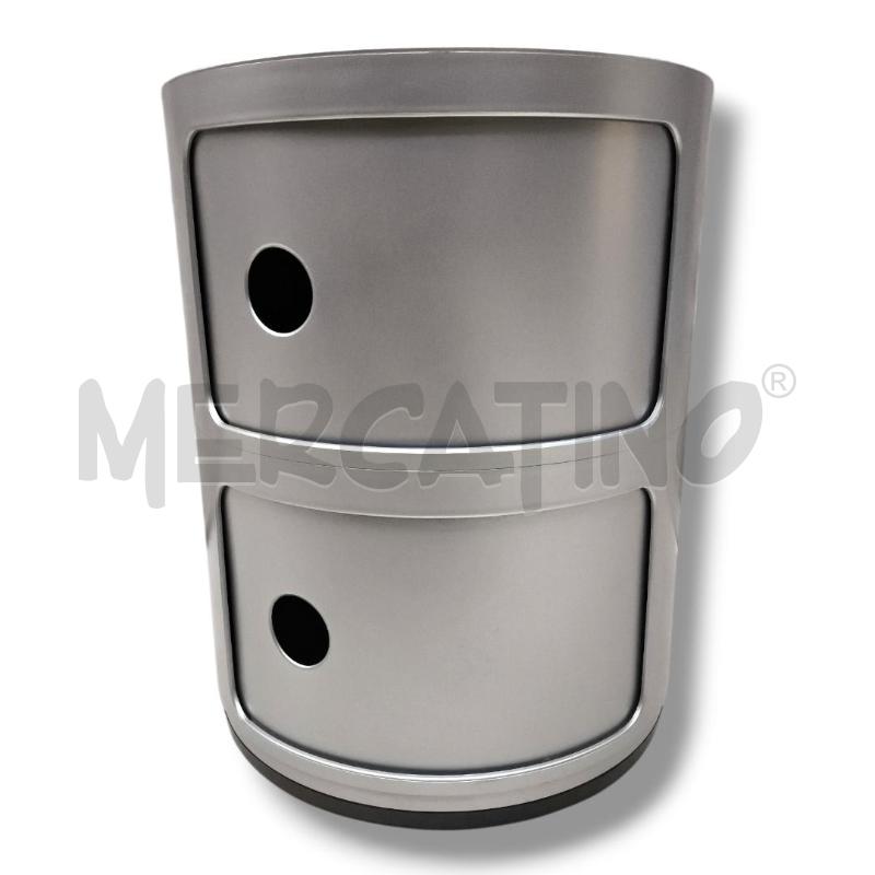 COMODINO KARTELL GRIGIO 2 CASSETTI DESIGNER ANNA CASTELLETTI | Mercatino dell'Usato Rivoli 1