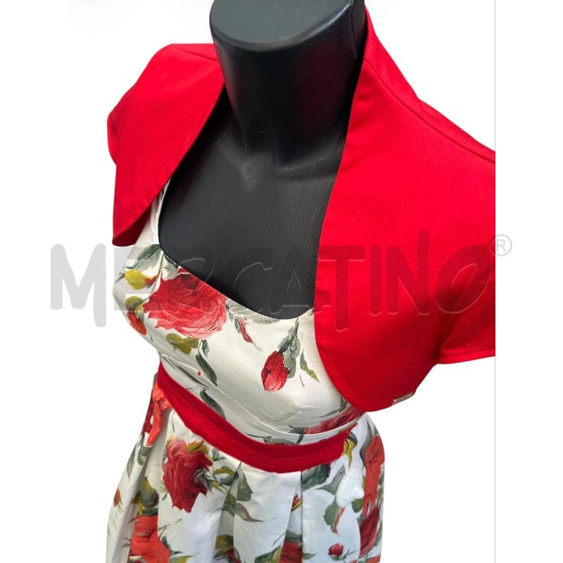 COMPLETO DONNA SINASCIMENTO BIANCO ROSE ROSSE COPRISPALLE ROSSO | Mercatino dell'Usato Rivoli 3