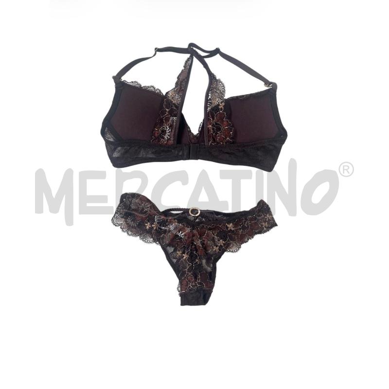COMPLETO INTIMO INTIMISSIMI MARRONE PIZZO FILO LUREX | Mercatino dell'Usato Rivoli 2