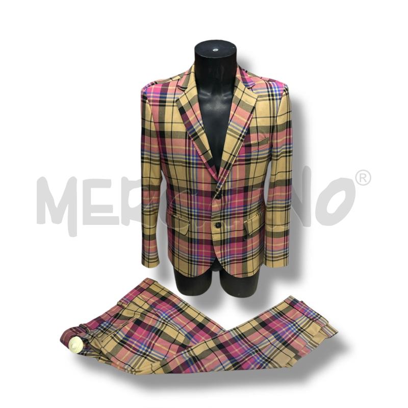 COMPLETO UOMO ADRIANO LANGELLA QUADRI BEIGE/ROSA | Mercatino dell'Usato Rivoli 1