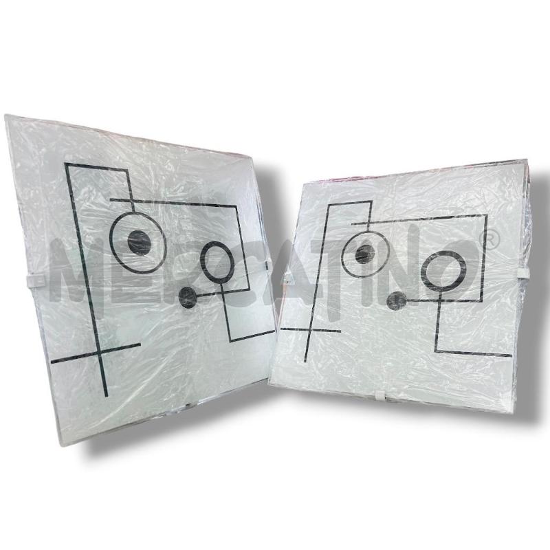 COPPIA APPLIQUE BIANCHE DISEGNO NERO | Mercatino dell'Usato Rivoli 1