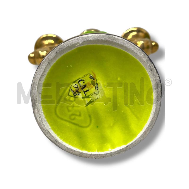 COPPIA CANDELABRI CON VASO OVALE CAL LUCCA VERDE DORATO | Mercatino dell'Usato Rivoli 5
