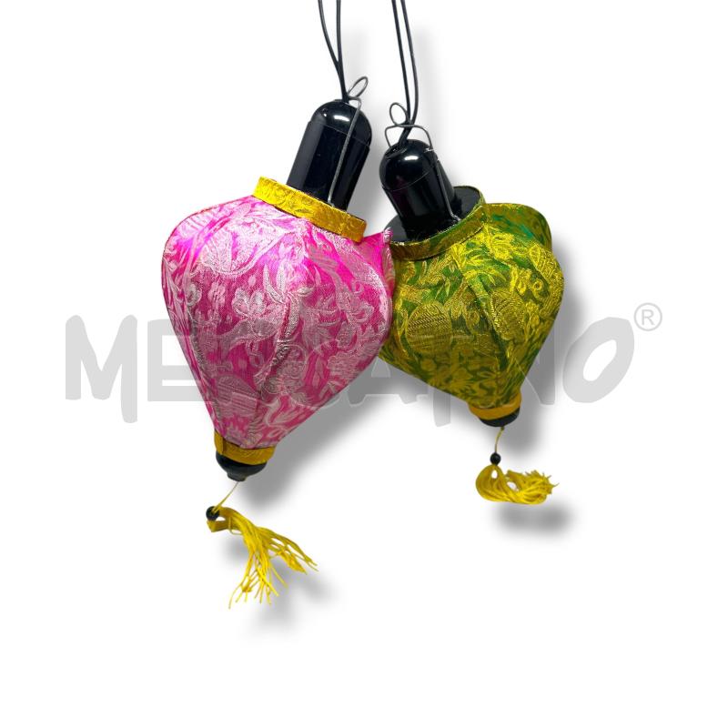 COPPIA LAMPADE LANTERNE VIETNAM ROSA/GIALLO VERDE | Mercatino dell'Usato Rivoli 2