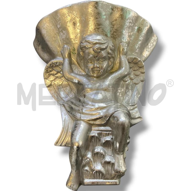 COPPIA PORTA VASI/ACQUASANTIERA ANGIOLETTO VERNICE ARGENTATA 27X25 | Mercatino dell'Usato Rivoli 4