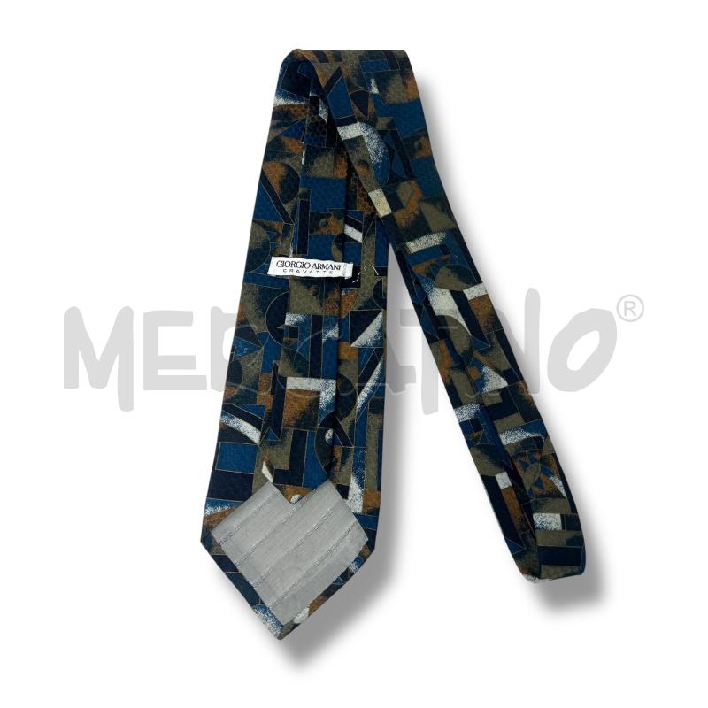 CRAVATTA GIORGIO ARMANI 100 SETA PETROLIO VERDONE GEOMETRIE | Mercatino dell'Usato Rivoli 3