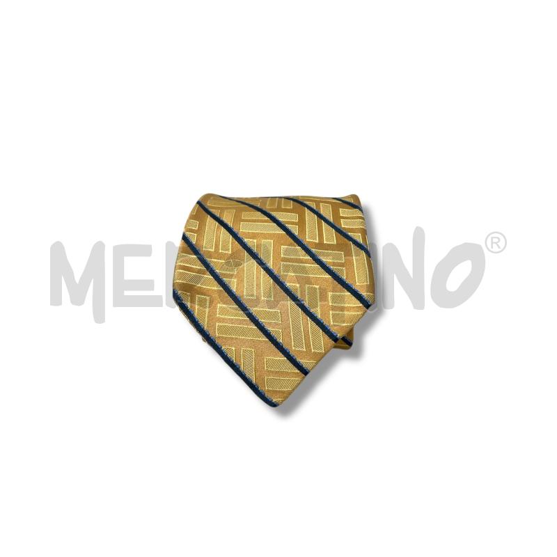 CRAVATTA VALENTINO BEIGE  RIGHE BLU  | Mercatino dell'Usato Rivoli 1