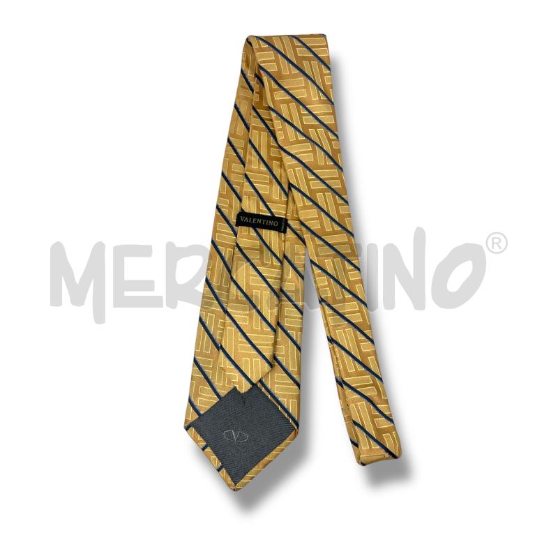 CRAVATTA VALENTINO BEIGE  RIGHE BLU  | Mercatino dell'Usato Rivoli 3