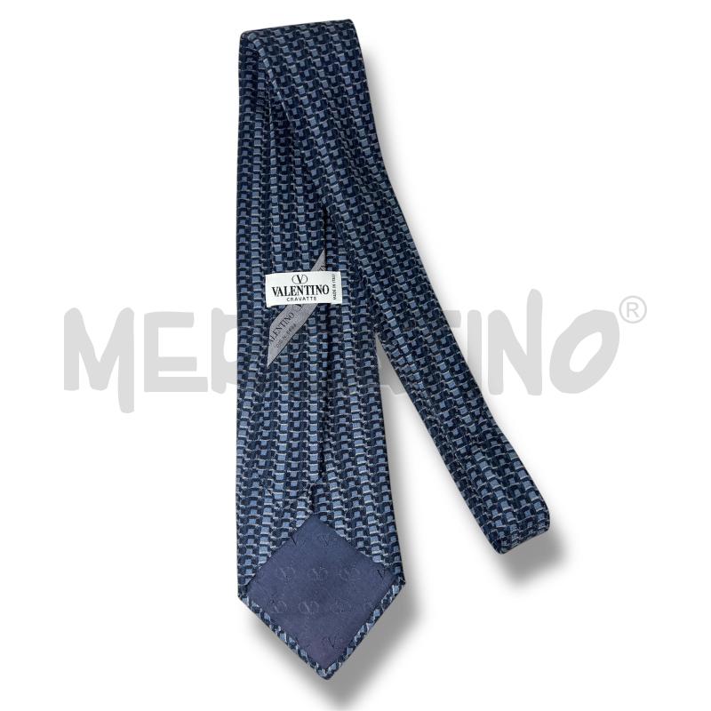 CRAVATTA VALENTINO BLU SCURA QUADRETTI CARTA DA ZUCCHERO | Mercatino dell'Usato Rivoli 3