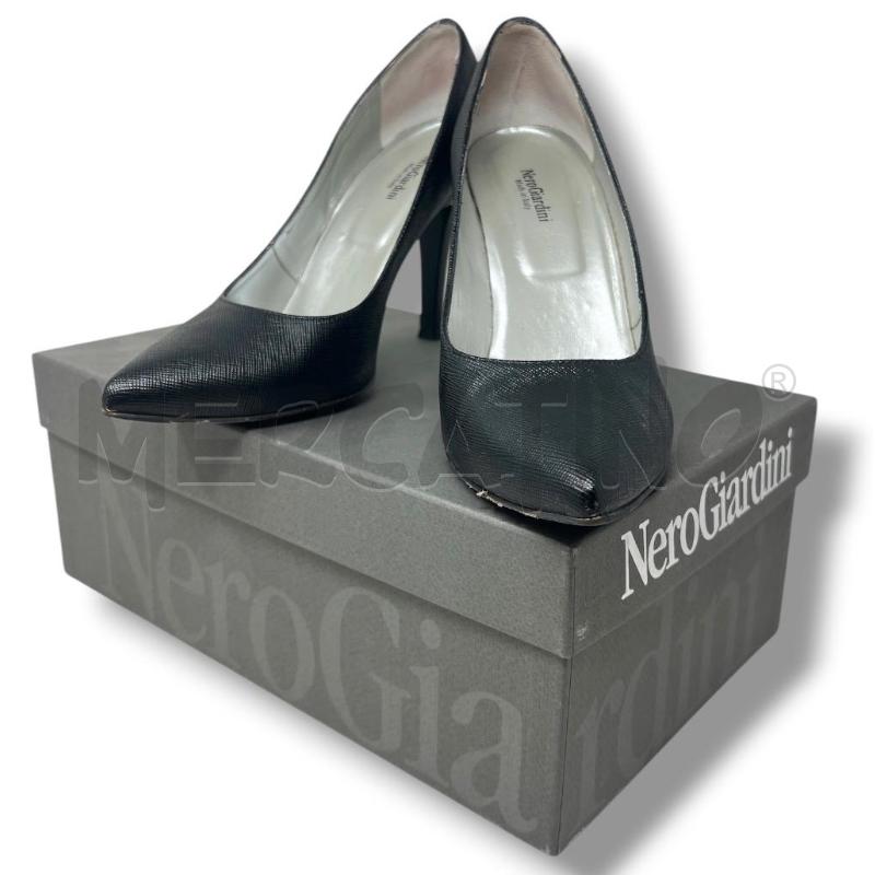 DECOLLETE NERO GIARDINI PELLE NERE RIGATE | Mercatino dell'Usato Rivoli 1
