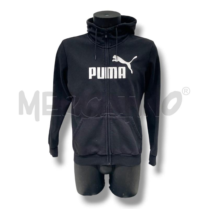 FELPA UOMO PUMA NERA LOGO BIANCO ZIP E CAPPUCCIO | Mercatino dell'Usato Rivoli 1