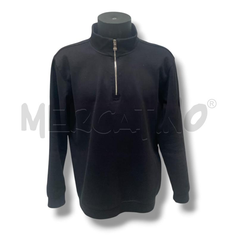 FELPA UOMO STONE ISLAND NERA COLLETTO ZIP | Mercatino dell'Usato Rivoli 1