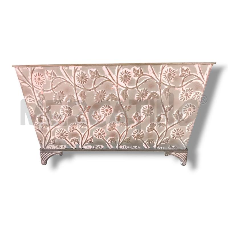 FIORIERA FERRO BATTUTO VERDE FIORI 45X24X26 | Mercatino dell'Usato Rivoli 1