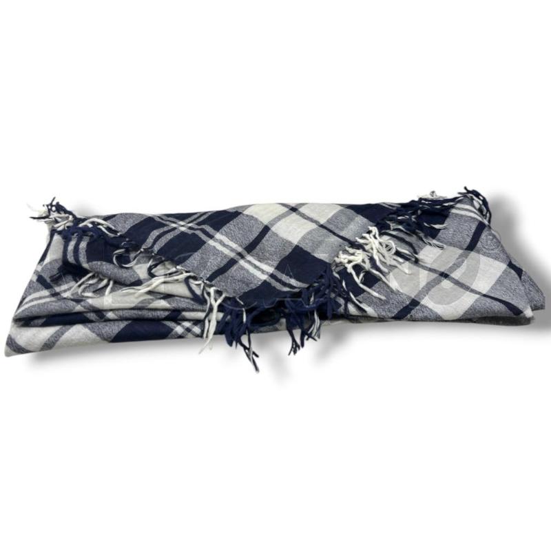 FOULARD BASILE BLU BIANCA QUADRI 100LANA | Mercatino dell'Usato Rivoli 3