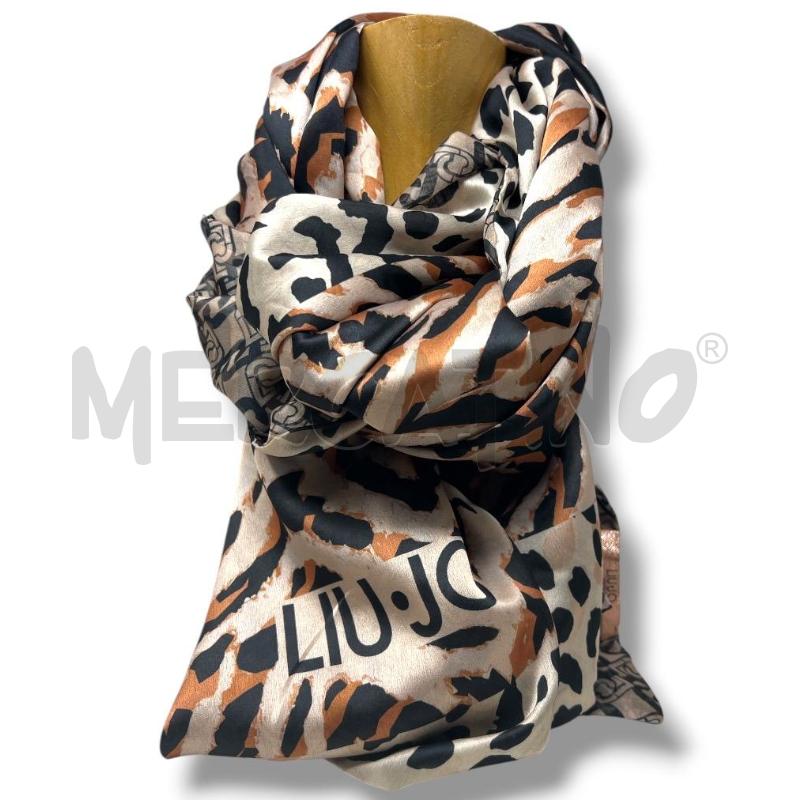 FOULARD LIU JO ANIMALIER MARRONE BEIGE 180X67 | Mercatino dell'Usato Rivoli 2