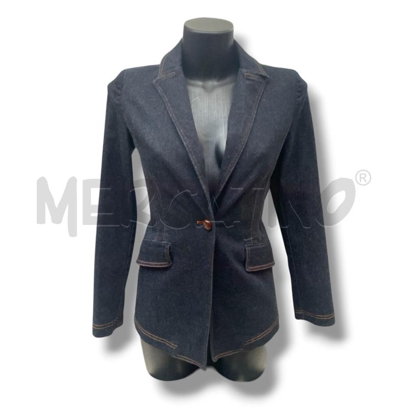 GIACCA DONNA INTRENDA JEANS SCURA CUCITURE MARRONI | Mercatino dell'Usato Rivoli 1