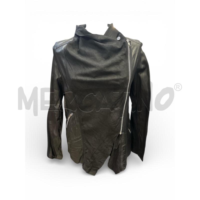 GIACCA DONNA RELIGION PELLE NERO MODELLO SCIALLATO INSERTI COTONE | Mercatino dell'Usato Rivoli 1
