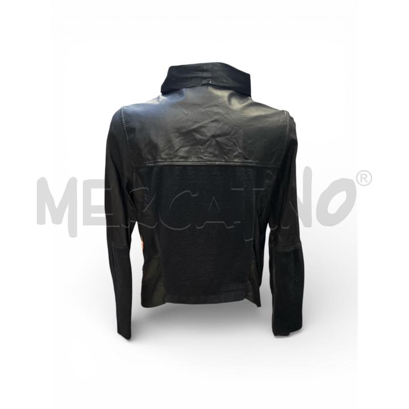 GIACCA DONNA RELIGION PELLE NERO MODELLO SCIALLATO INSERTI COTONE | Mercatino dell'Usato Rivoli 2