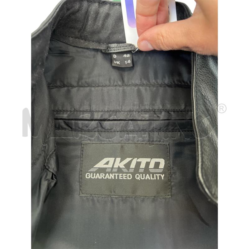 GIACCA MOTO DONNA AKITO PELLE NERA TG.42 | Mercatino dell'Usato Rivoli 4