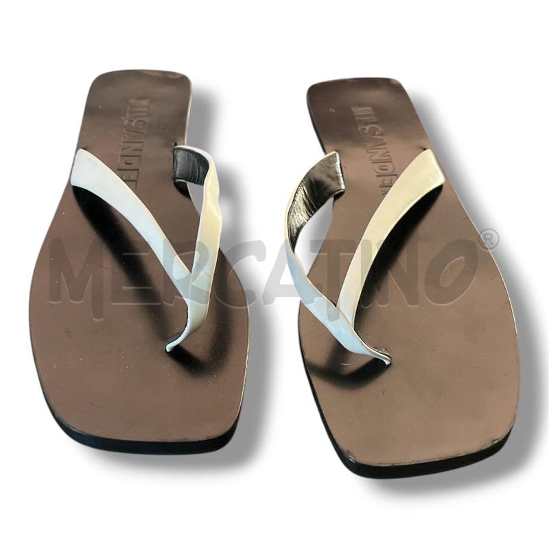 INFRADITO DONNA JIL SANDER PELLE BIANCHE SUOLA NERA | Mercatino dell'Usato Rivoli 1