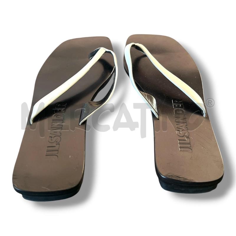 INFRADITO DONNA JIL SANDER PELLE BIANCHE SUOLA NERA | Mercatino dell'Usato Rivoli 4