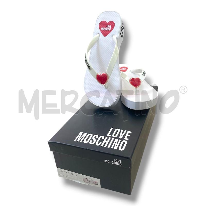 INFRADITO DONNA MOSCHINO BIANCHE LOGO CUORE | Mercatino dell'Usato Rivoli 1