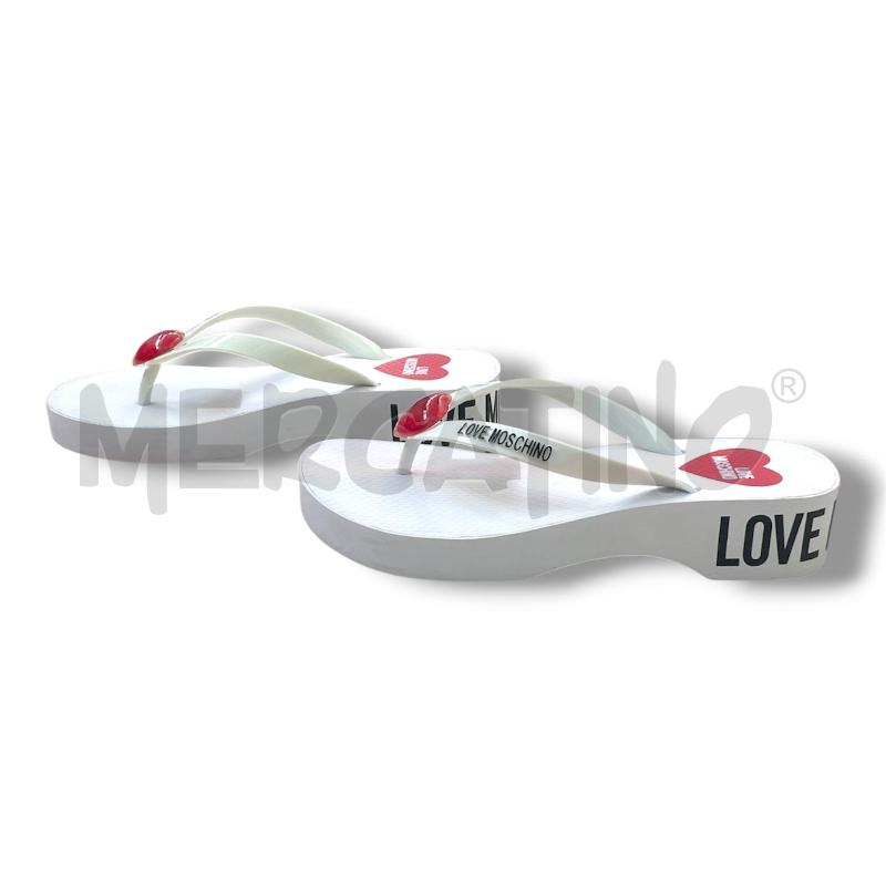 INFRADITO DONNA MOSCHINO BIANCHE LOGO CUORE | Mercatino dell'Usato Rivoli 3