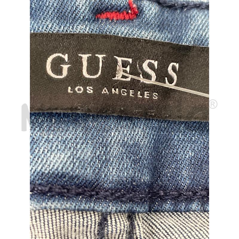 JEANS UOMO GUESS BLU SCURO SFUMATI CUCITURE BORDEAUX | Mercatino dell'Usato Rivoli 3