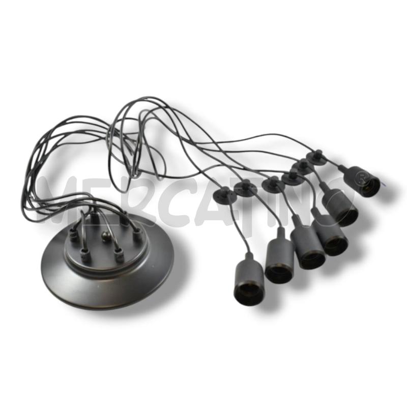 LAMPADARIO A SOSPENSIONE 5 CORDE NERE | Mercatino dell'Usato Rivoli 2
