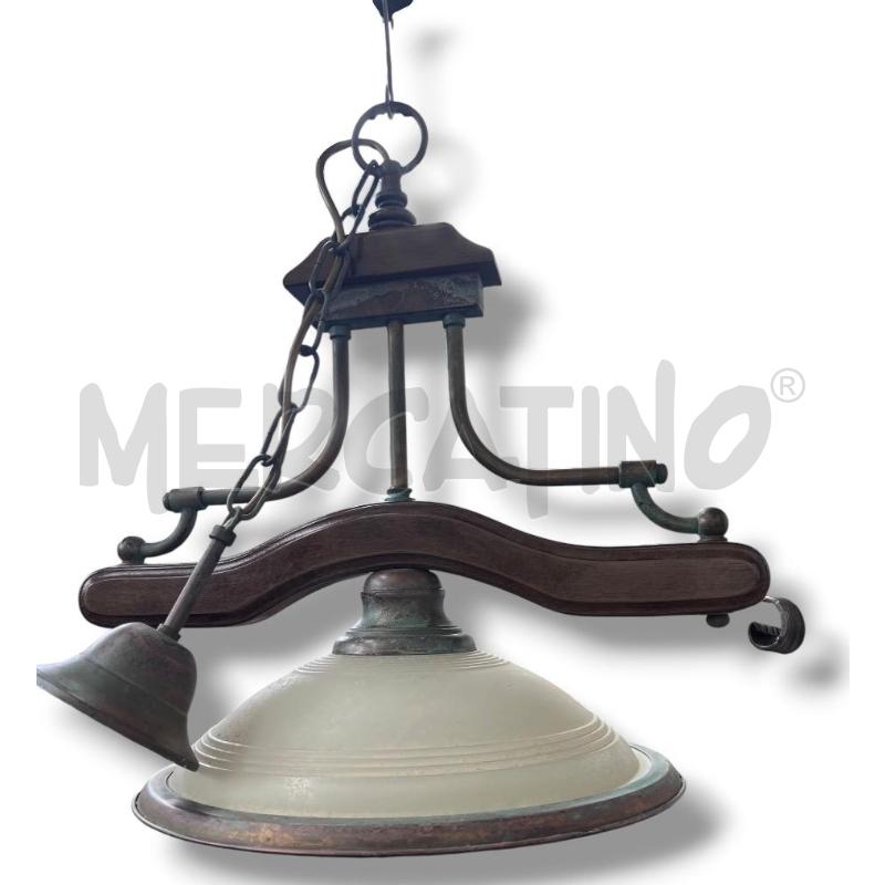 LAMPADARIO SINGOLO LEGNO FERRO BATTUTO | Mercatino dell'Usato Rivoli 1