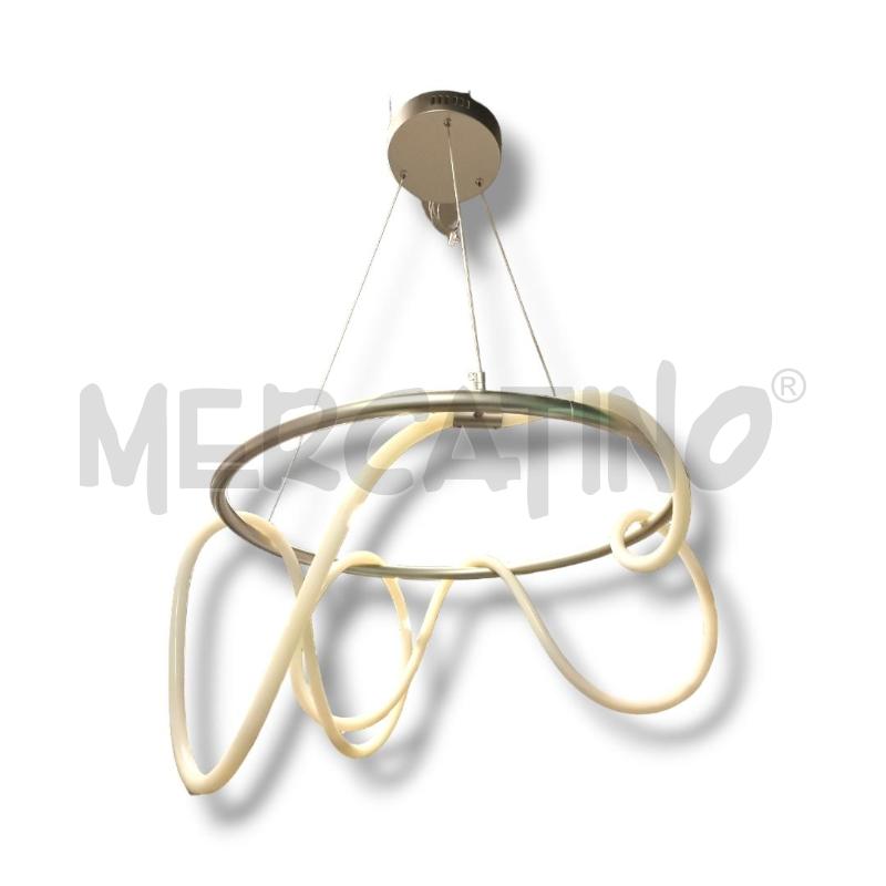 LAMPADARIO TEDDY LED NIKEL IN SILICONE 60CM | Mercatino dell'Usato Rivoli 1