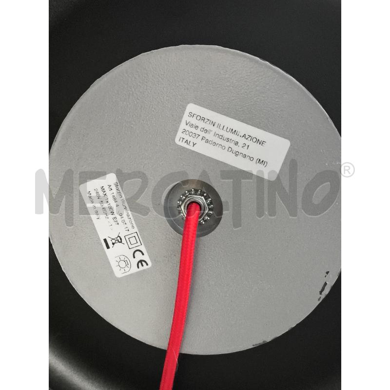 LAMPADA DA TAVOLO SFORZIN ILLUMINAZIONE NERA ROSSA 75,5CM  | Mercatino dell'Usato Rivoli 4