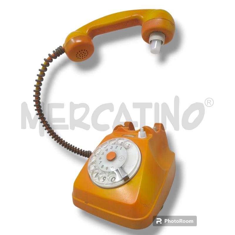 LAMPADA TELEFONO ABAT JOUR A DISCO VINTAGE ARANCIO | Mercatino dell'Usato Rivoli 2