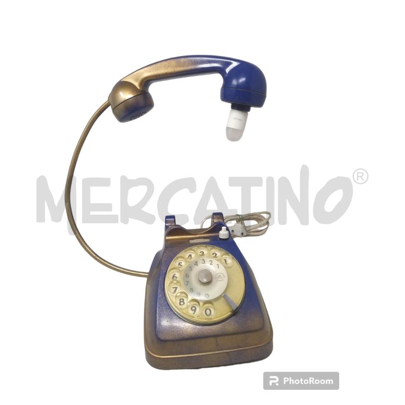 LAMPADA TELEFONO ABAT JOUR TELEFONO A DISCO VINTAGE BLU DORATO | Mercatino dell'Usato Rivoli 1