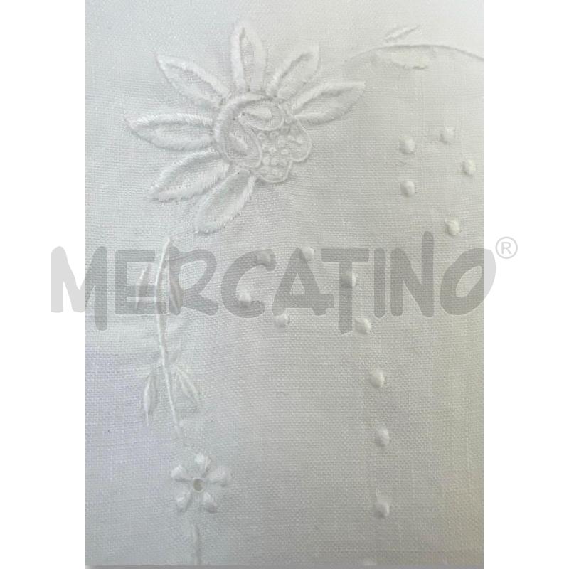 LENZUOLO MATRI + 2 FEDERE LINO BIANCO RICAMI FIORI | Mercatino dell'Usato Rivoli 3