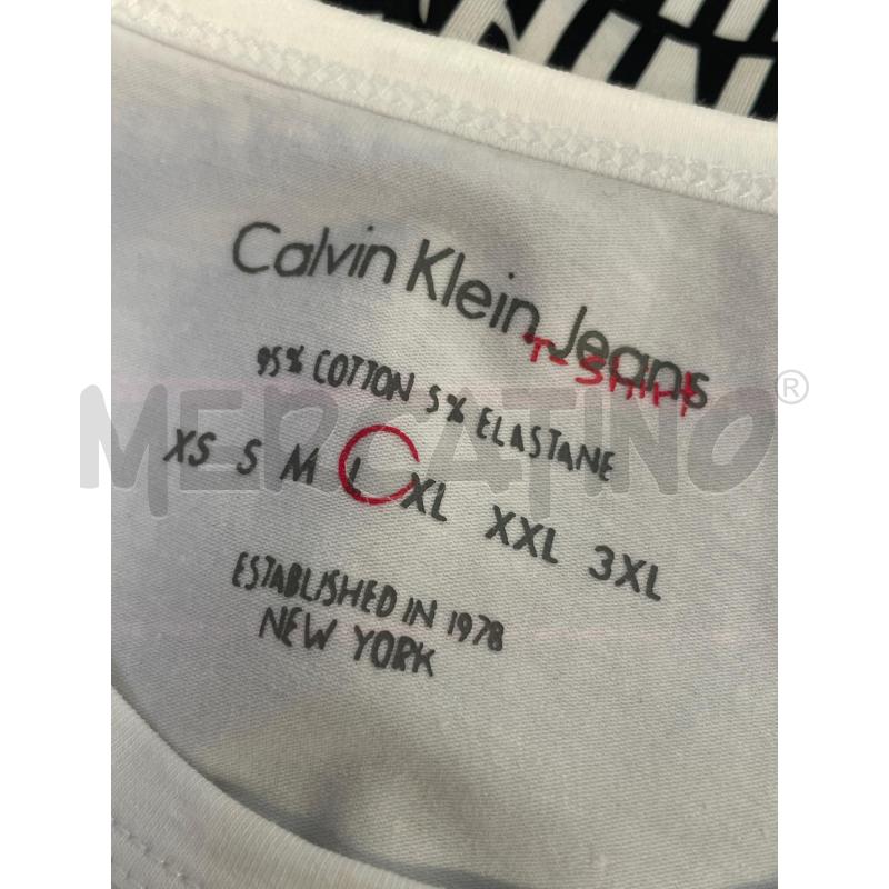 MAGLIA DONNA CALVIN KLEIN BIANCA CUORE LOGO ARG  | Mercatino dell'Usato Rivoli 3