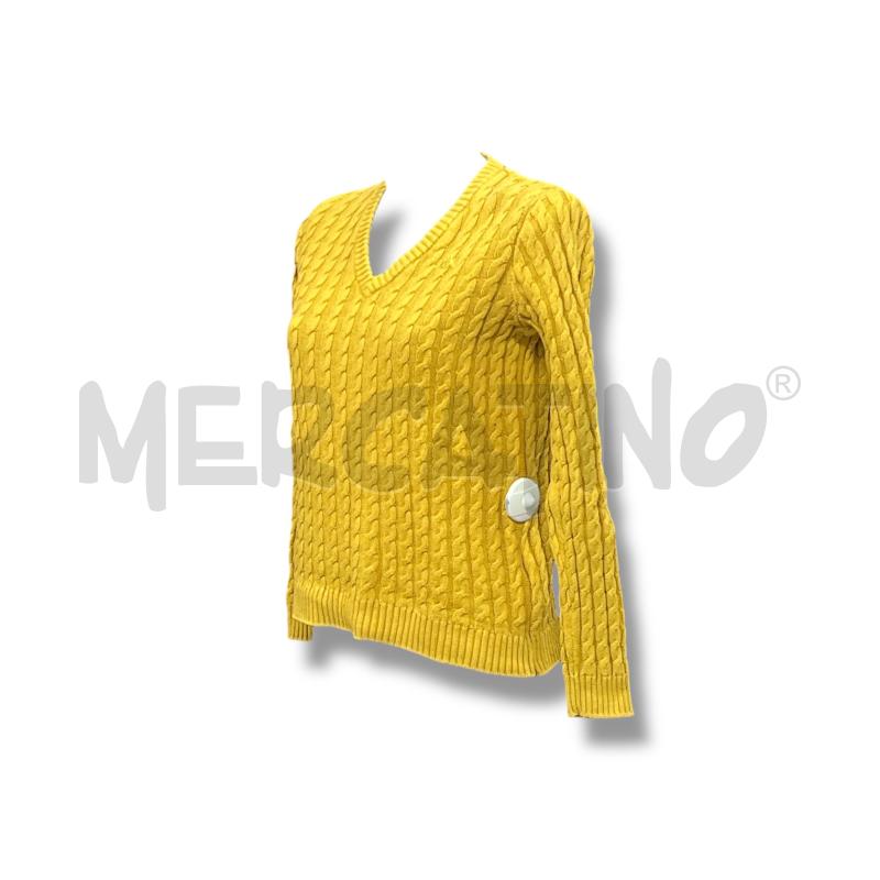MAGLIA DONNA KAPPA TRECCE COLLO V GIALLO | Mercatino dell'Usato Rivoli 2