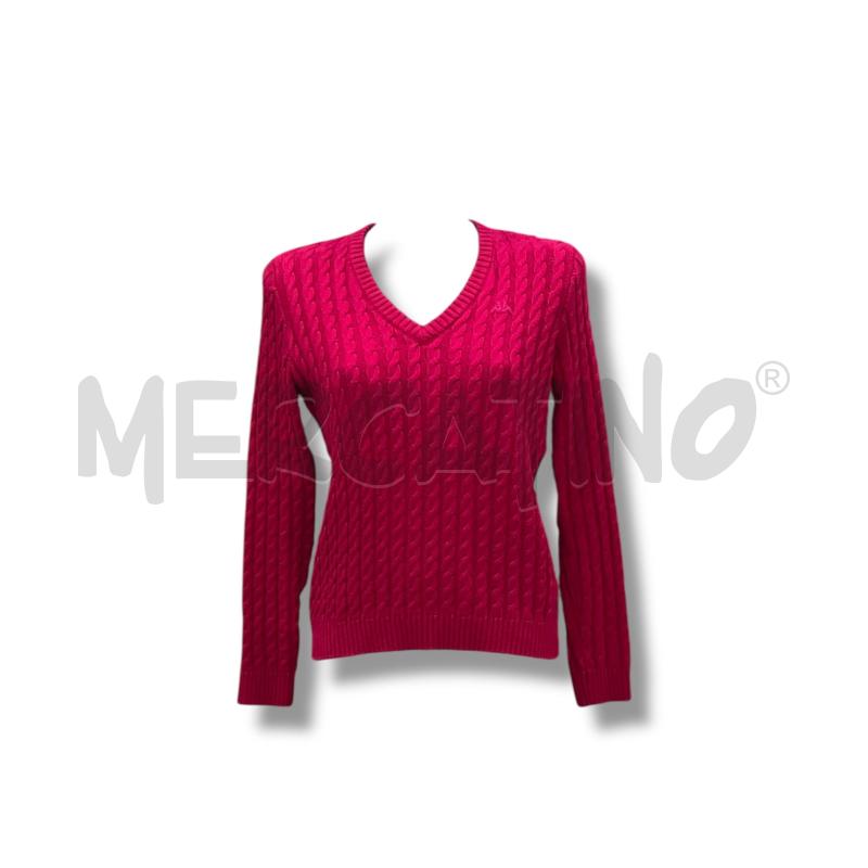 MAGLIA DONNA KAPPA TRECCE COLLO V MAGENTA | Mercatino dell'Usato Rivoli 1