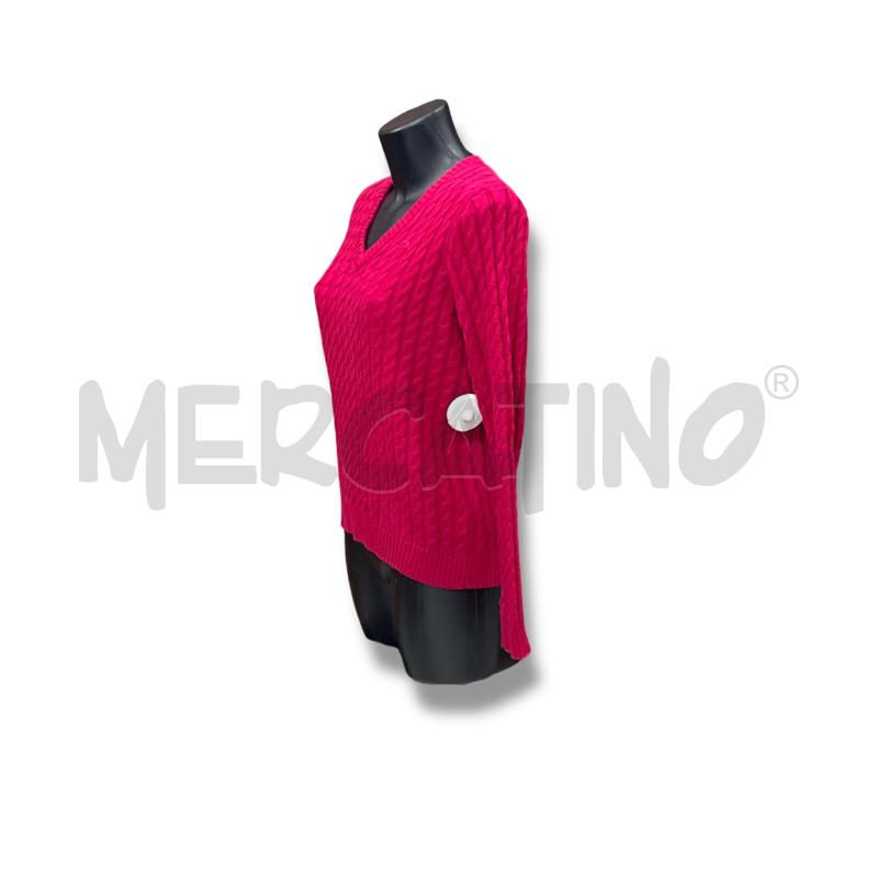 MAGLIA DONNA KAPPA TRECCE COLLO V MAGENTA | Mercatino dell'Usato Rivoli 3