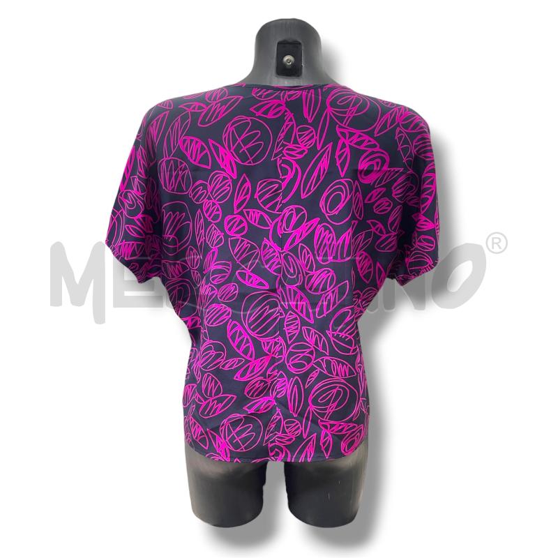 MAGLIA DONNA NERA 100SETA DISEGNI VIOLA  | Mercatino dell'Usato Rivoli 2