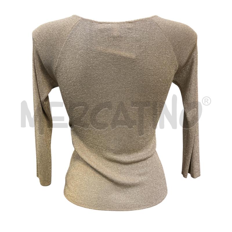 MAGLIA DONNA  MARIA DI RIPABIANCA BEIGE LUREX SCOLLO V | Mercatino dell'Usato Rivoli 2