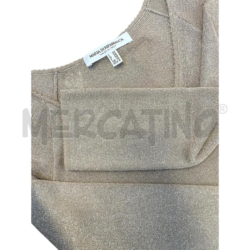 MAGLIA DONNA  MARIA DI RIPABIANCA BEIGE LUREX SCOLLO V | Mercatino dell'Usato Rivoli 3