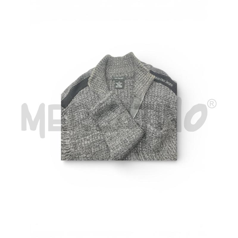MAGLIONE UOMO CALVIN KLEIN GRIGIO MELANGE ZIP COLLO ALTO | Mercatino dell'Usato Rivoli 3