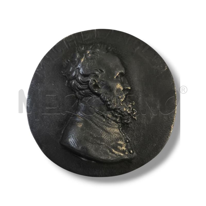 MEDAGLIA PLACCHETTA MICHELANGELO 7CM PIOMBO BRONZATO | Mercatino dell'Usato Rivoli 1