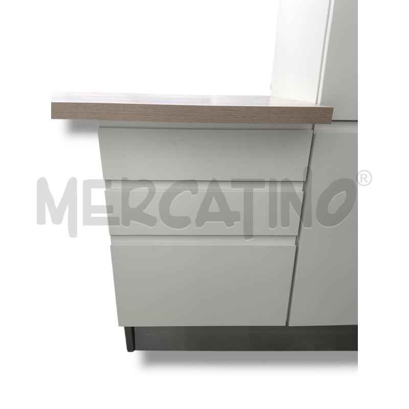 MOBILE CUCINA BIANCO OPACO 195X70 CON BANCO | Mercatino dell'Usato Rivoli 3