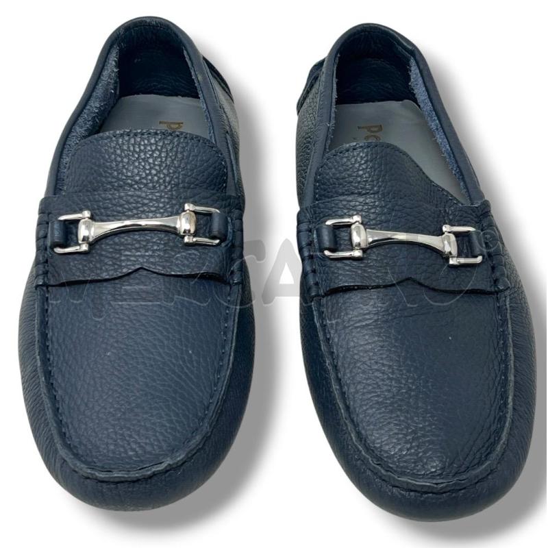 MOCASSINI PELLE UOMO POLLINI BLU IN PELLE | Mercatino dell'Usato Rivoli 1