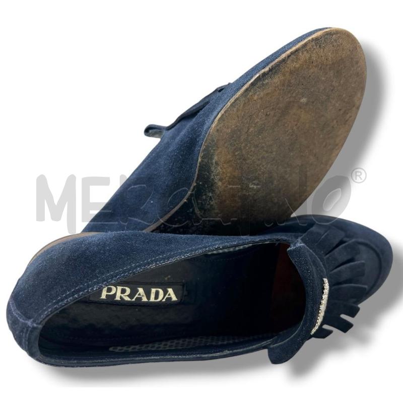 MOCASSINI PELLE UOMO PRADA SCAMOSCIATE BLU | Mercatino dell'Usato Rivoli 4